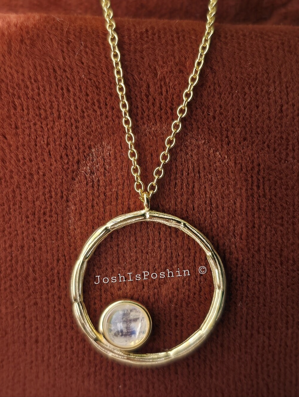 Natural Moonstone Pendant Necklace In sterling silver